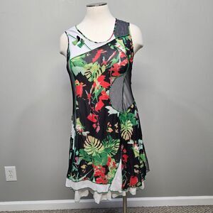 Vintage Concept Size XL Mini Green Tropical Patchwork Unique Festival Fairy Boho